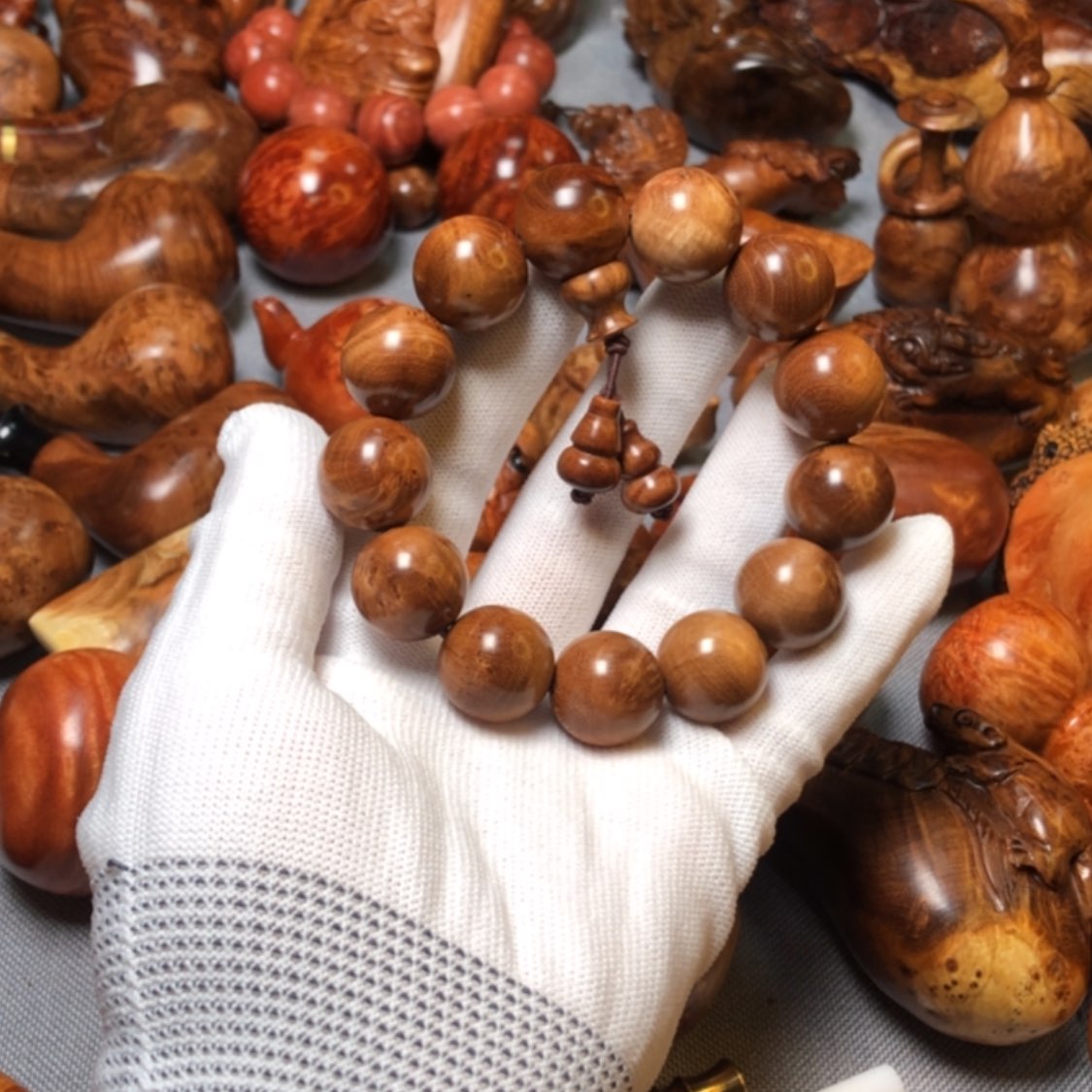 【闪购商品】木麻梨疙瘩火琉璃手把件