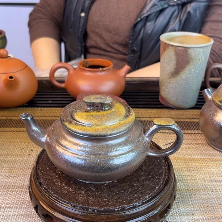 紫砂茶壶底槽清柴烧200cc