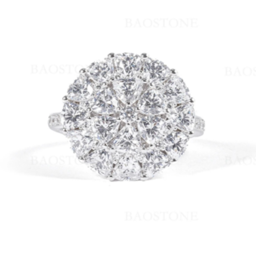 合金戒指 925银合成锆石戒指 多面镶嵌J229