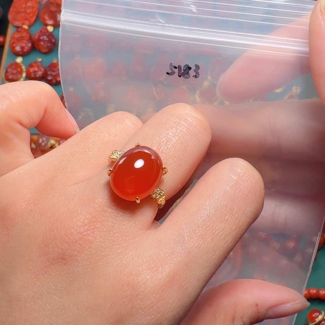 南红玛瑙南红 银S925镶嵌