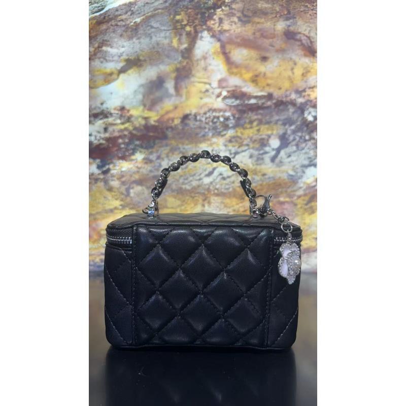 手工真皮包银扣17-551371-黑-s盒吊花香