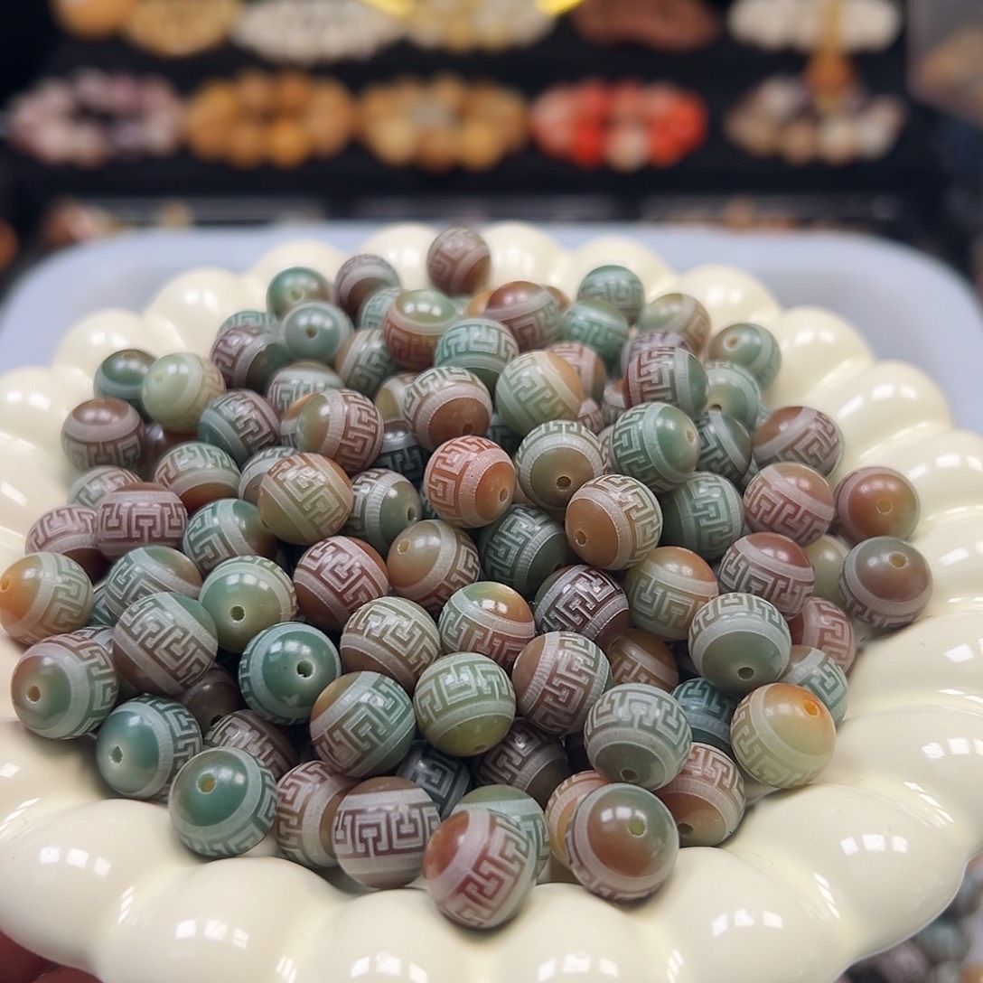 菩提根/象牙果手串卡12敦煌回纹110颗