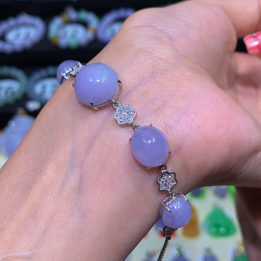 ****鬼翡翠银S925镶嵌手链翡翠