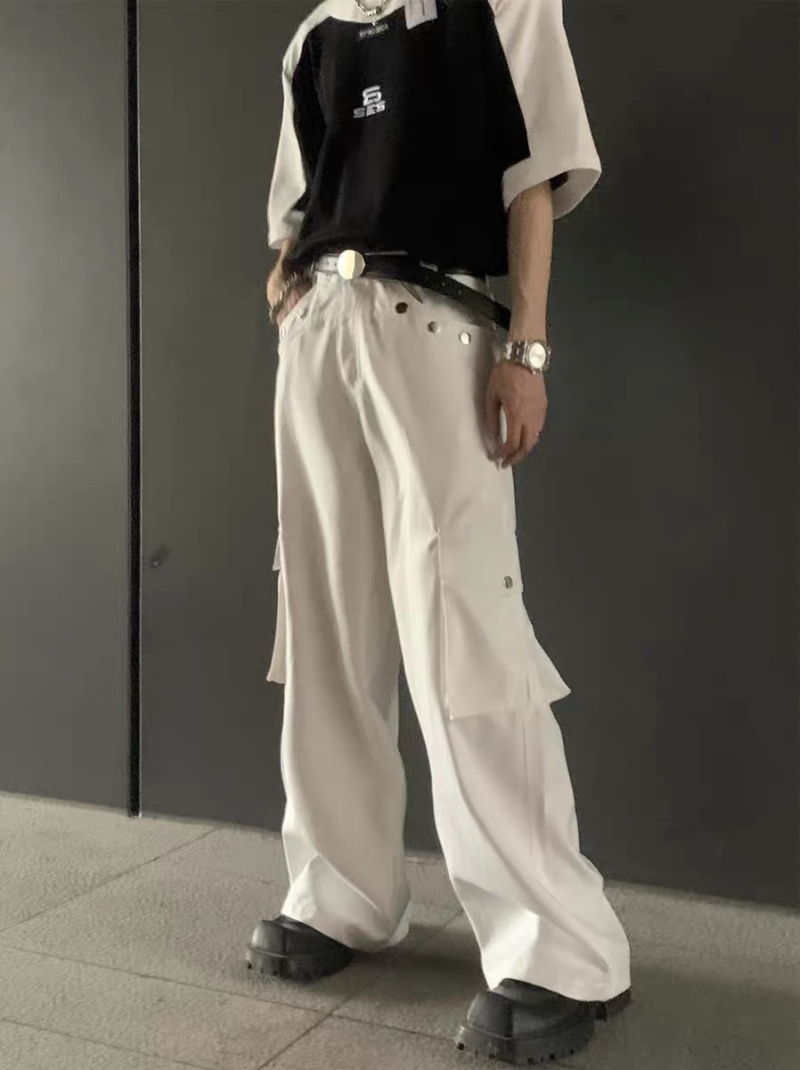 口袋工装裤男女同款