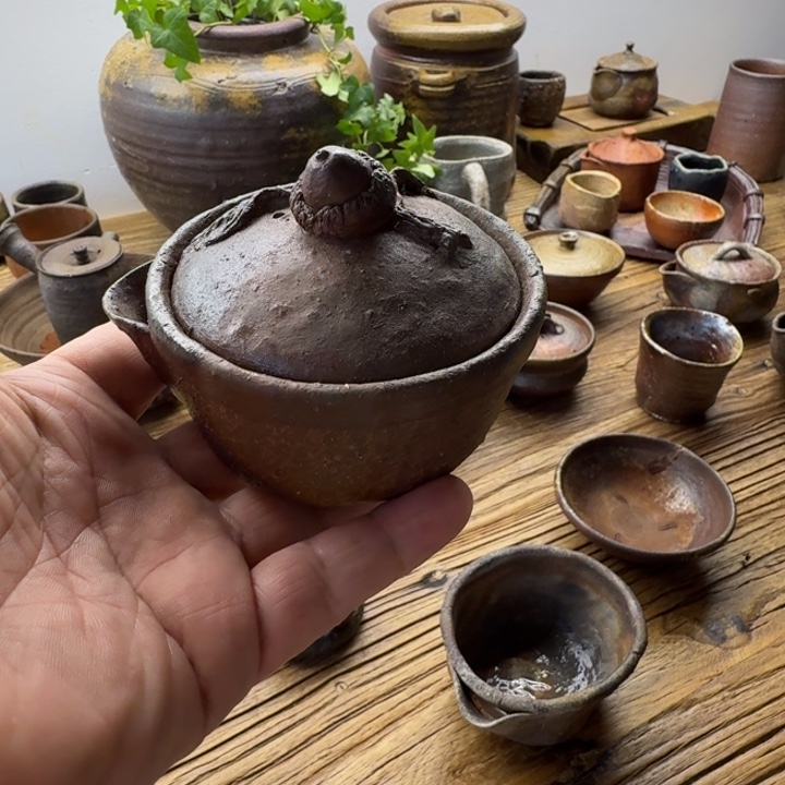 竹山春景备前烧宝瓶