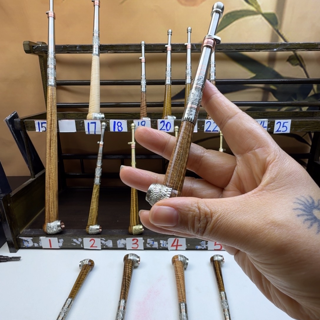 宣威小陈手工制作乌木烟杆