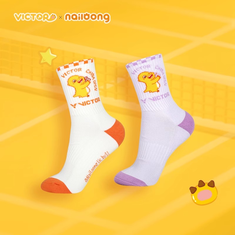✅✅VICTOR胜利羽毛球运动毛巾袜中国公开赛奶龙联名SKCO2510NL