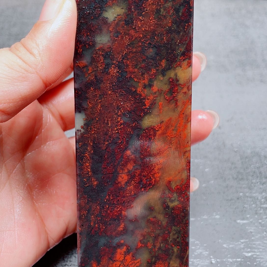 【闪购商品】玉桂林鸡血玉印章镇尺24