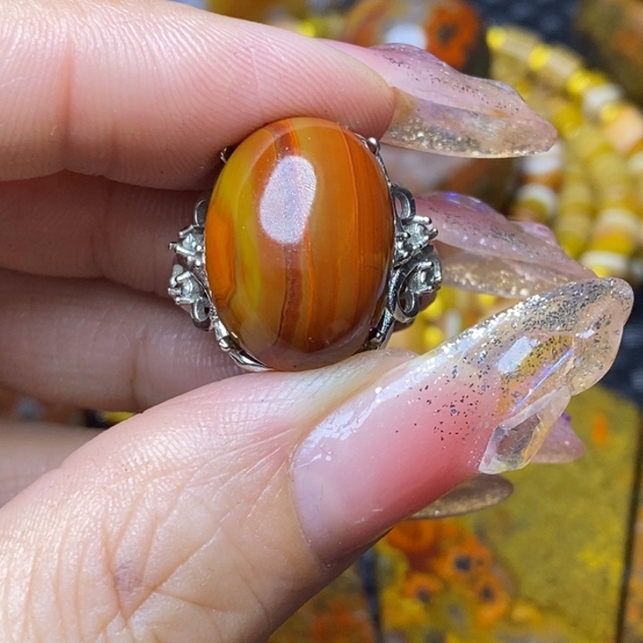 玛瑙/玉髓颈饰足银镀金镶嵌