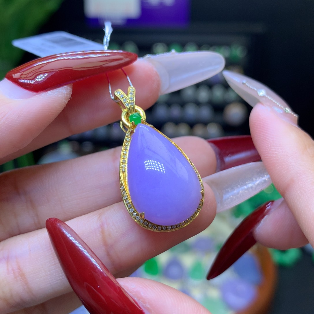 翡翠颈饰18K金镶嵌天然