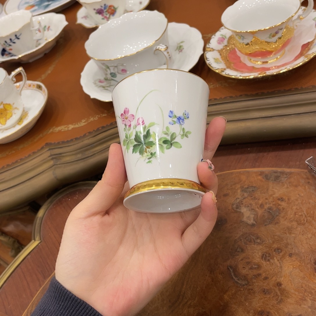 瓷片中古一等花卉杯子