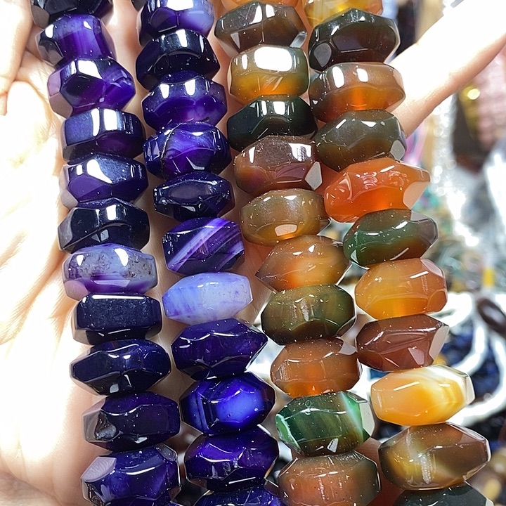 玛瑙/玉髓未镶嵌珠宝半成品玛瑙卡15mm一条