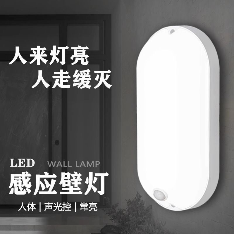 光控人体感应壁灯家用消防带应急楼梯走廊过道雷达楼道声控感应灯