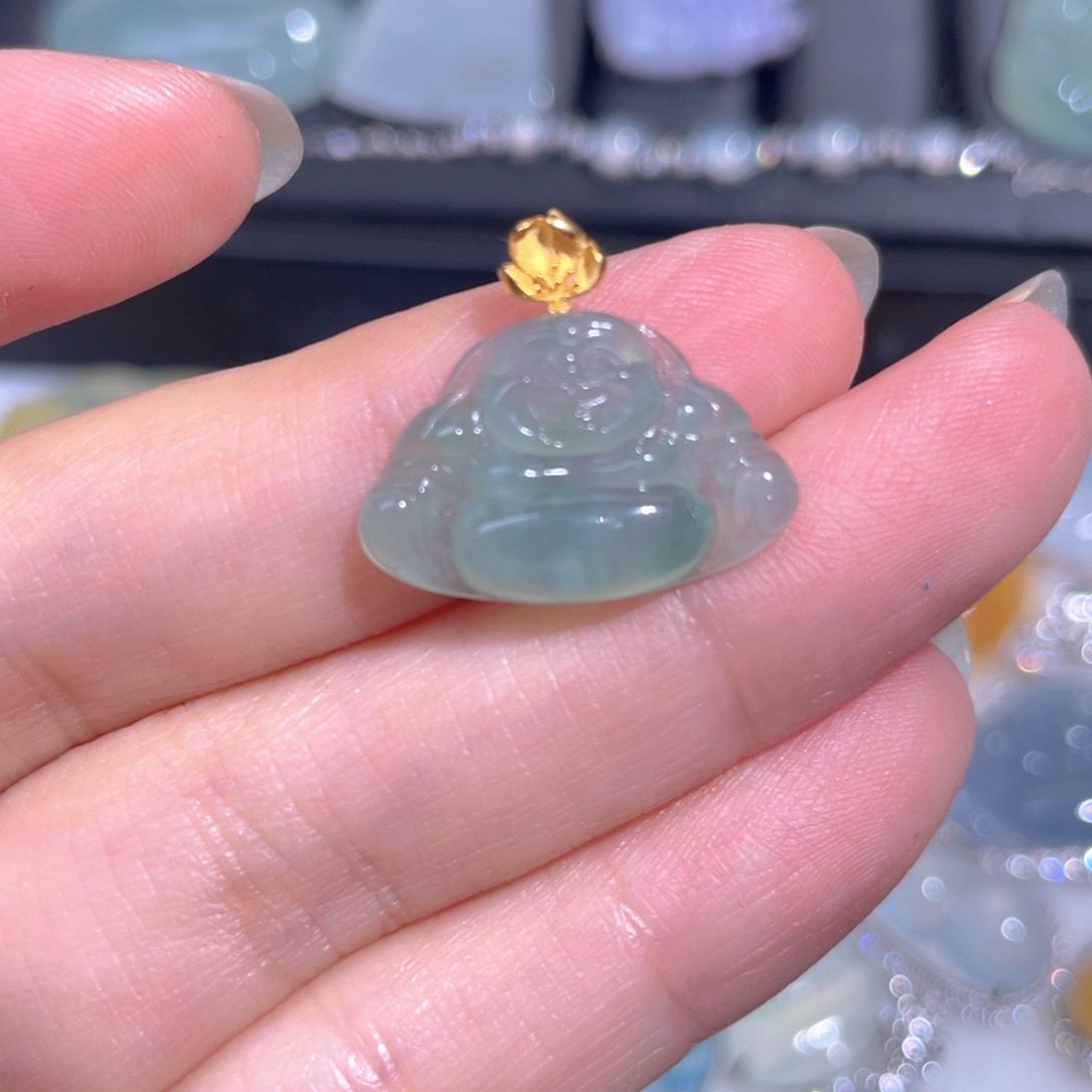 颈饰18K金镶嵌翡翠翡翠