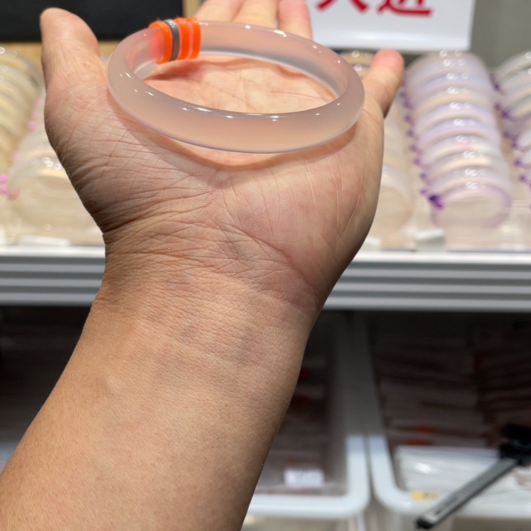 打***妹玛瑙/玉髓未镶嵌手镯@定向灰冰@【60】