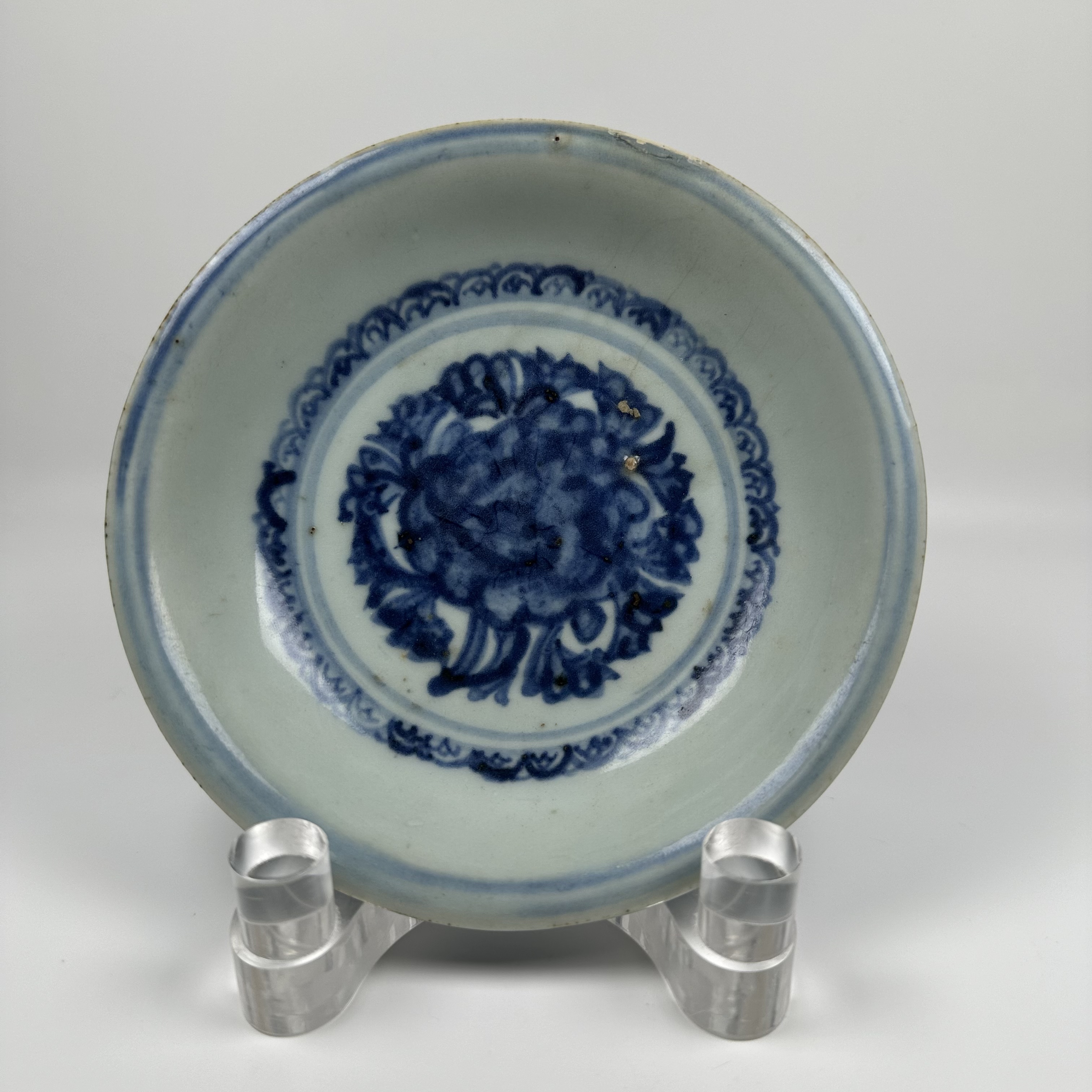 明中期 青花花卉纹盘