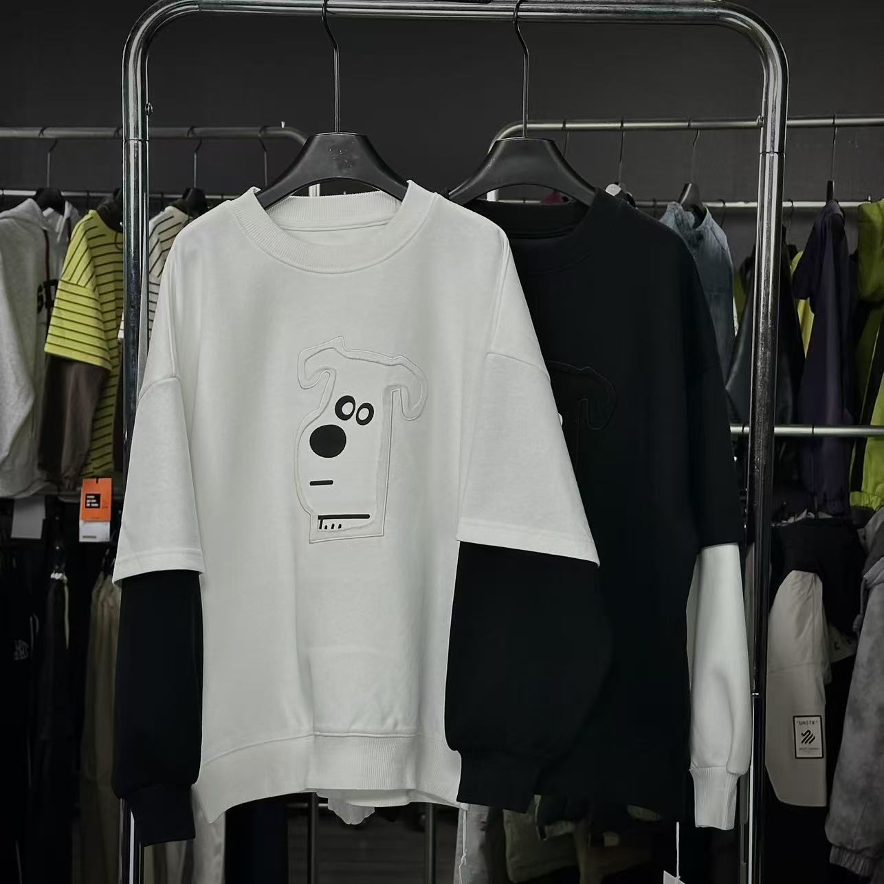 【实体现货库存】中大童秋季休闲卫衣长袖春秋季假两件卫衣82559