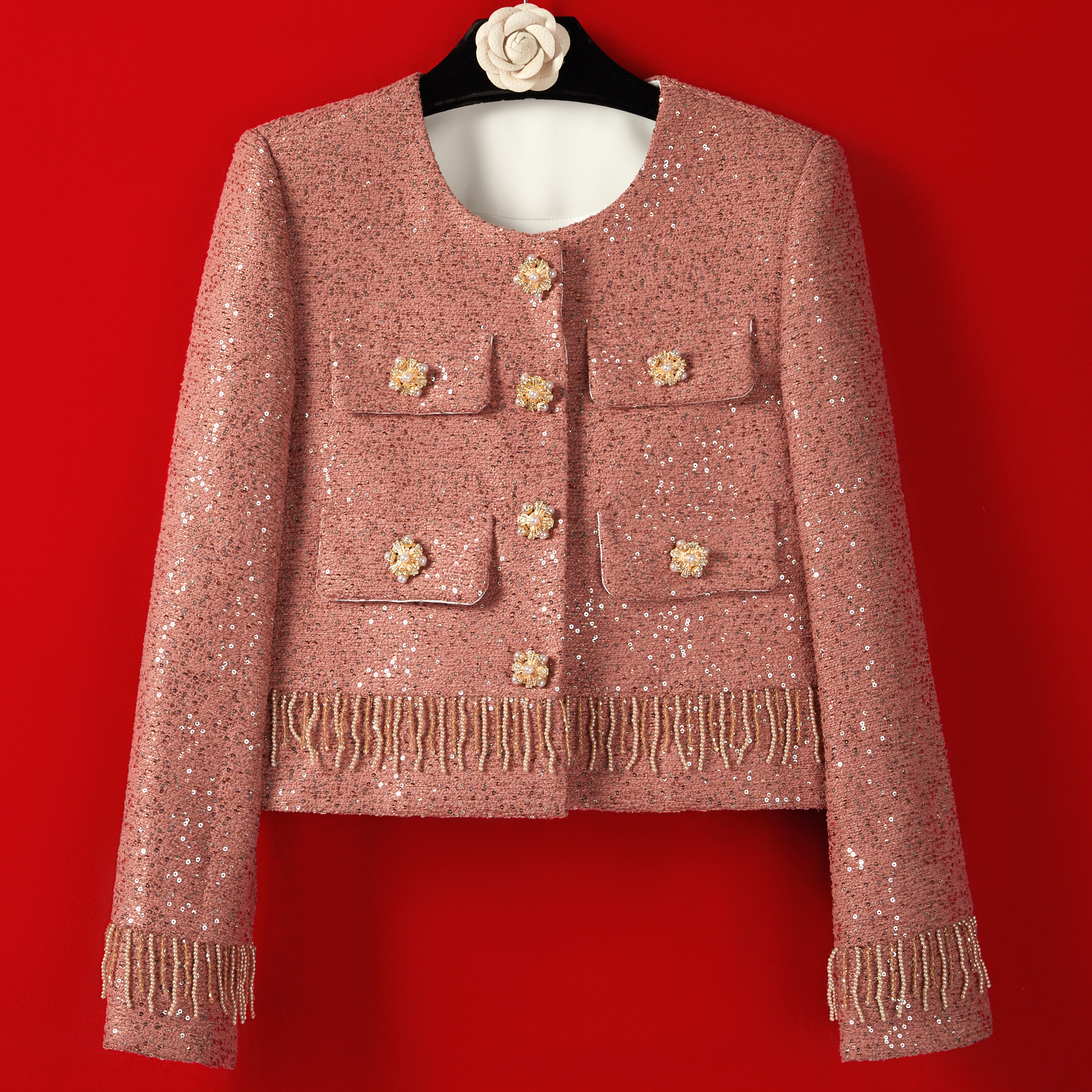 【焦糖琥珀】秋季焦糖色新款轻奢时尚高级气质名媛女装小香风外套