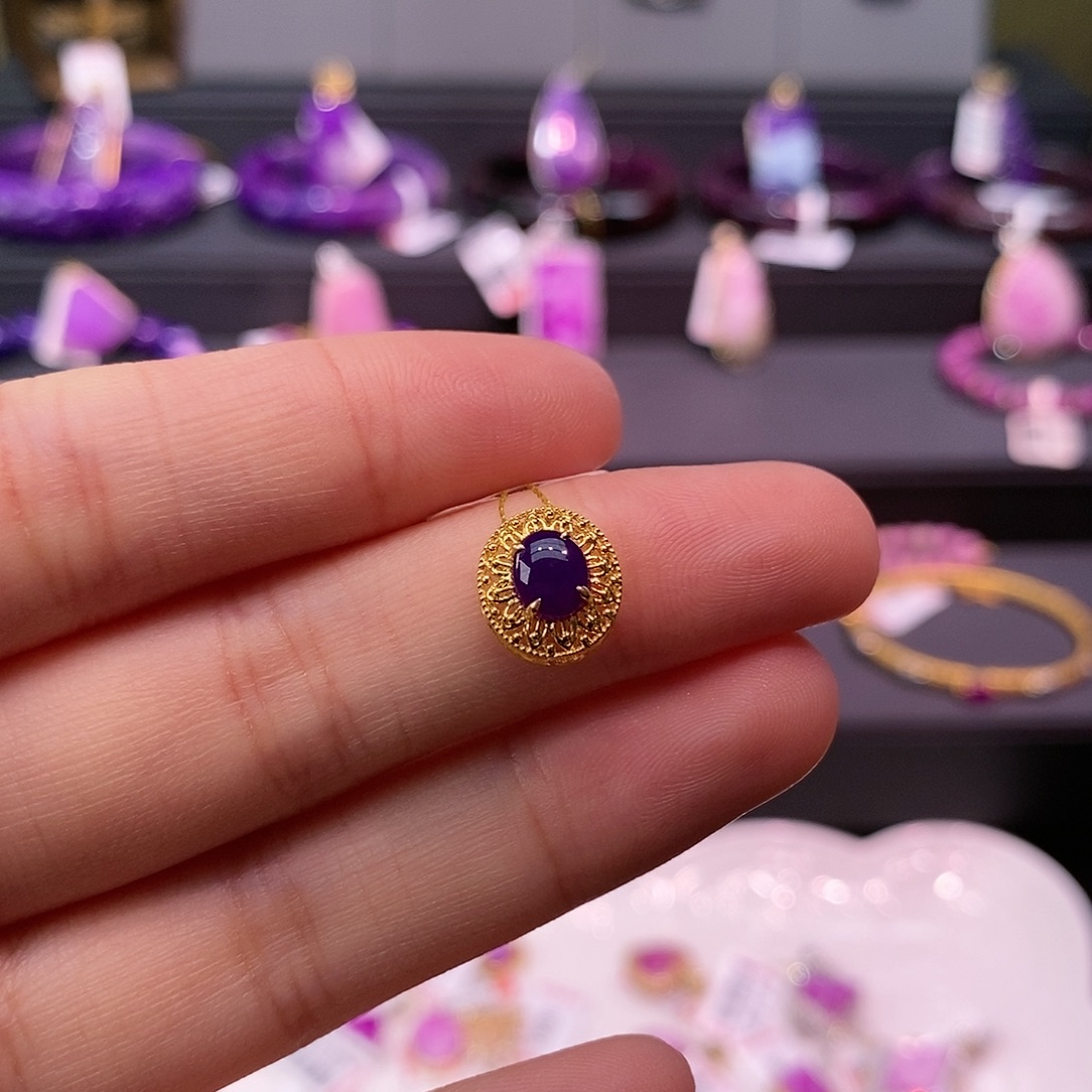 苏纪石（舒俱来）18K金镶嵌吊坠(不含链)