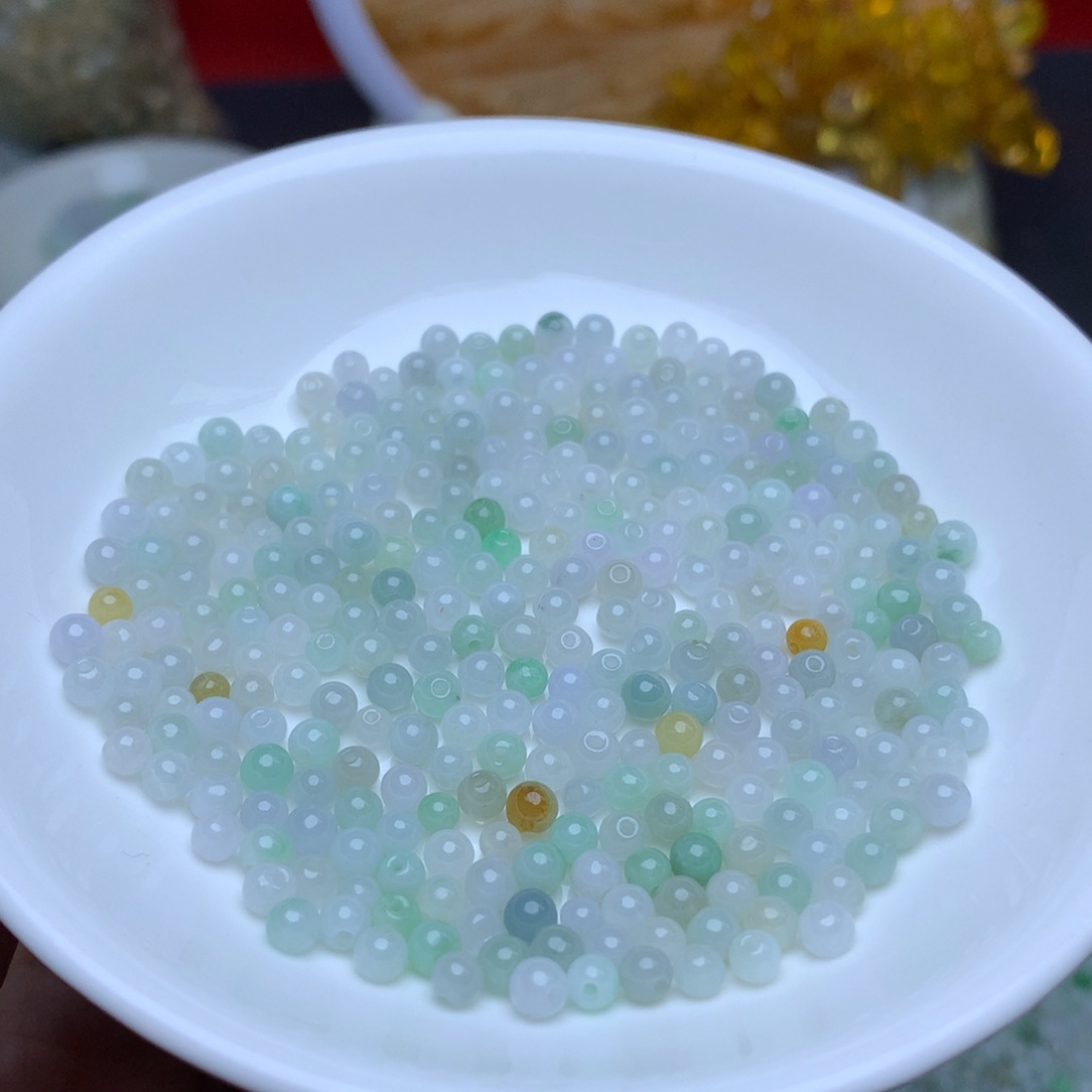 【闪购商品】翡翠手链未镶嵌卡3.8冰绿白100个