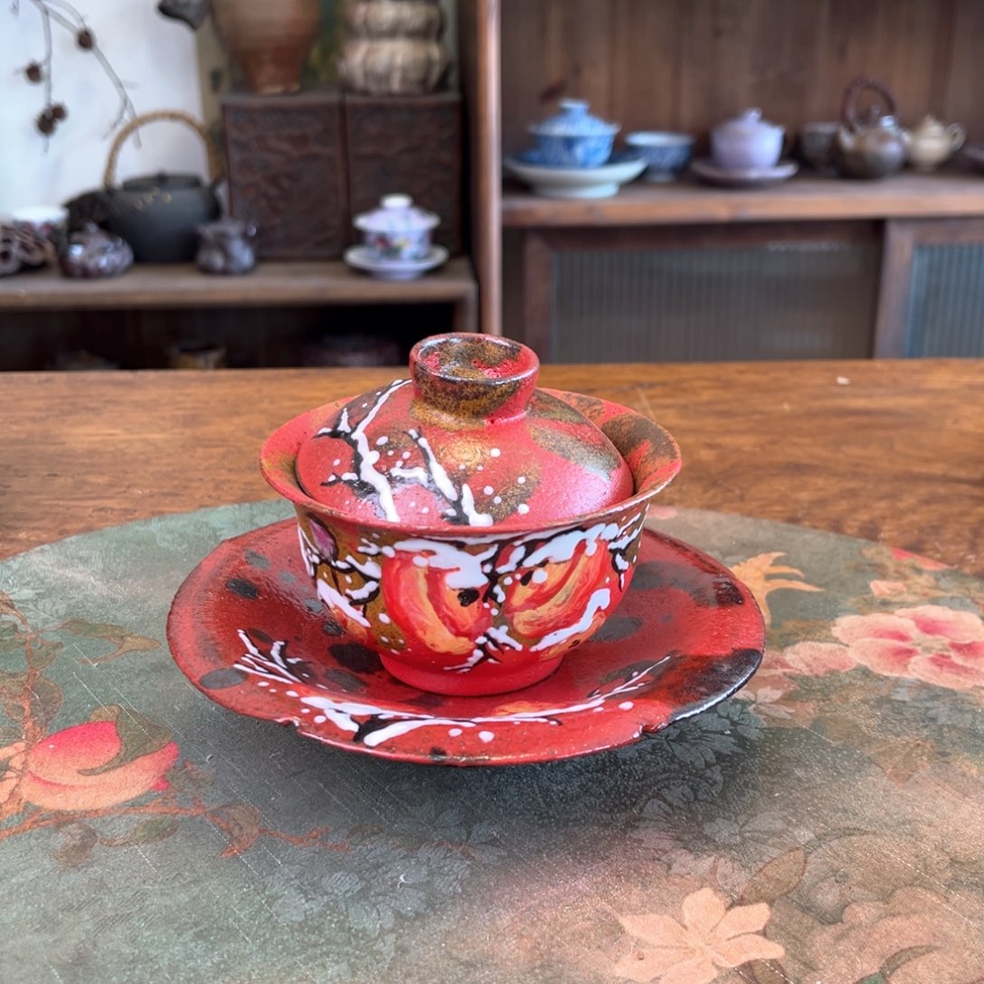 杯柴烧手工手绘陶瓷