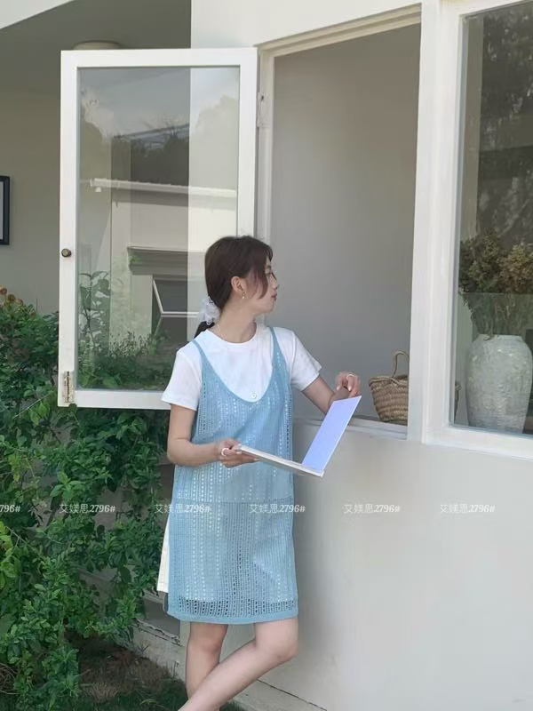 珍姐家网状吊带裙两件套2796货号