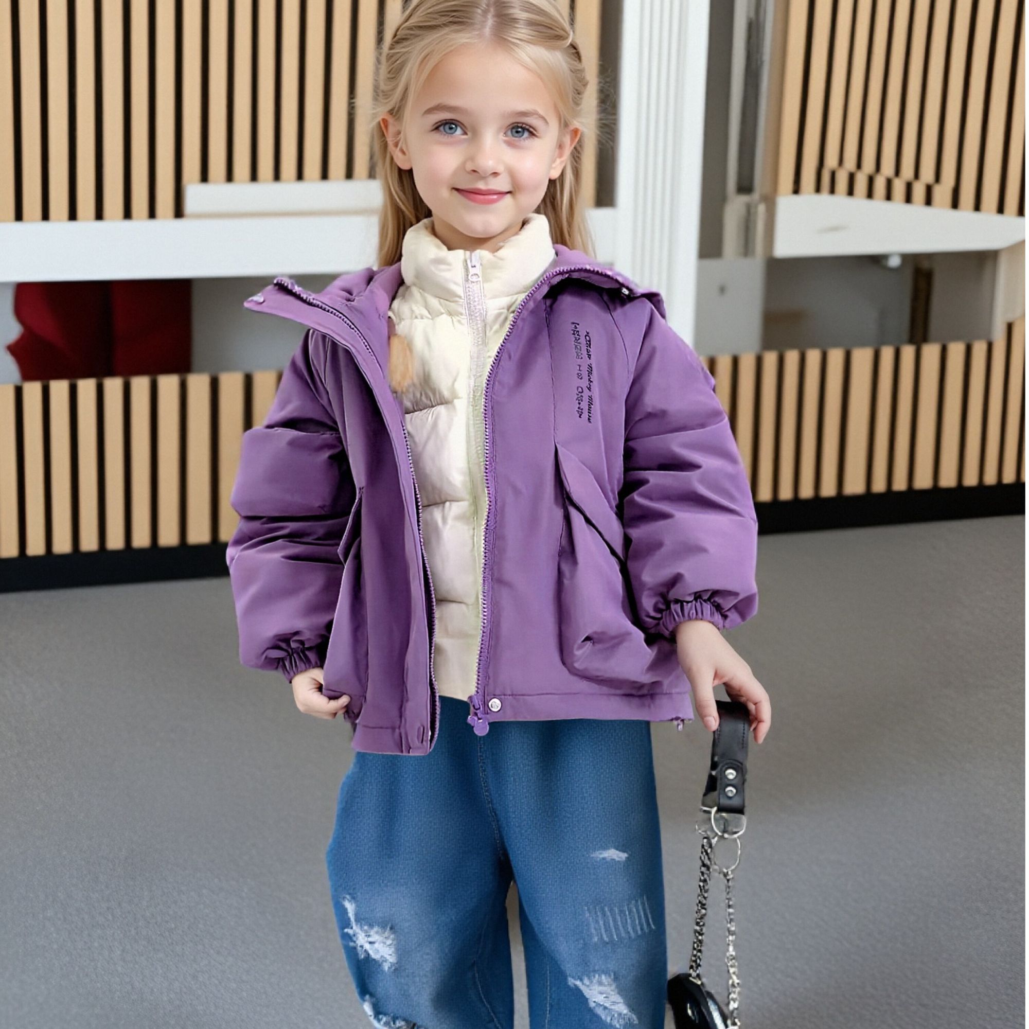 秋冬儿童日常保暖防寒加厚加绒外套XHR3SW351