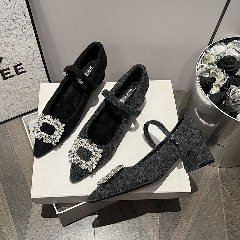 秋冬季2025今年流行鞋子女款爆款呢子大衣专用气质网红百搭鞋子女