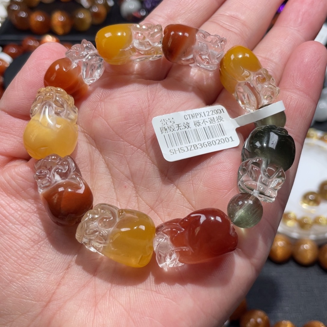 手链水晶未镶嵌彩兔毛貔貅20.5mm左右