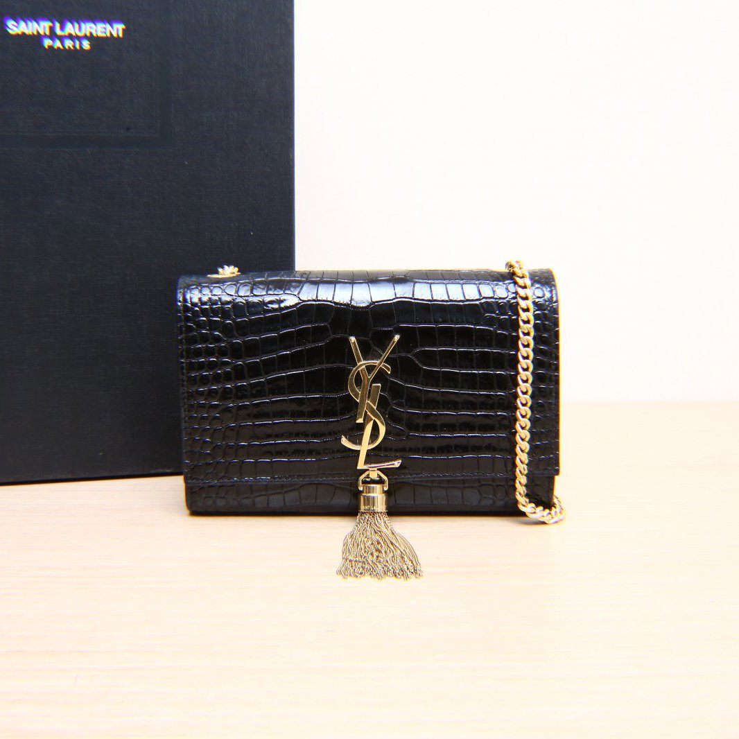 99新 YSL/圣罗兰 单肩包 流苏皮革C 金扣 P205437821
