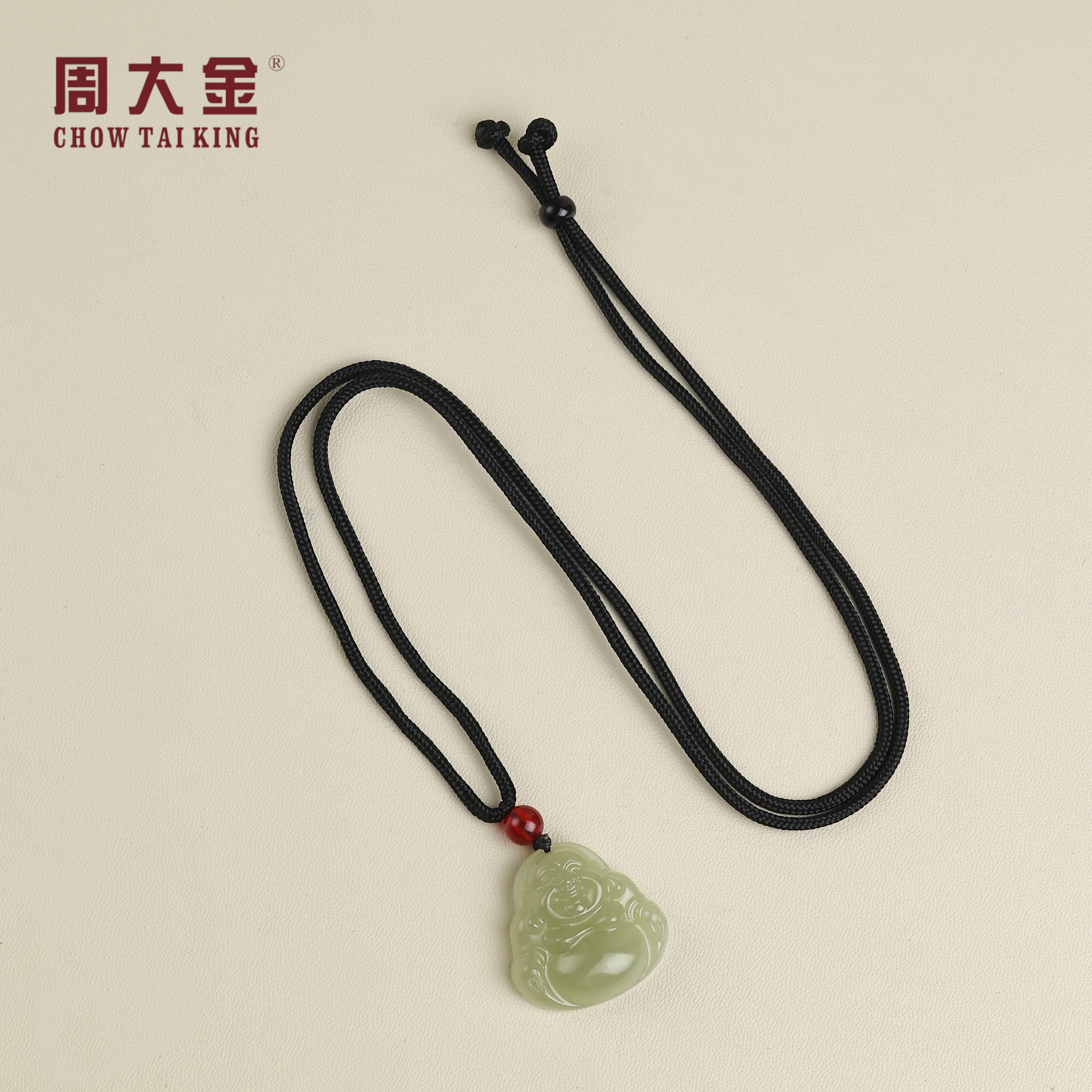 【周大金玉石】和田玉晴水佛公项链-X4175-鹤