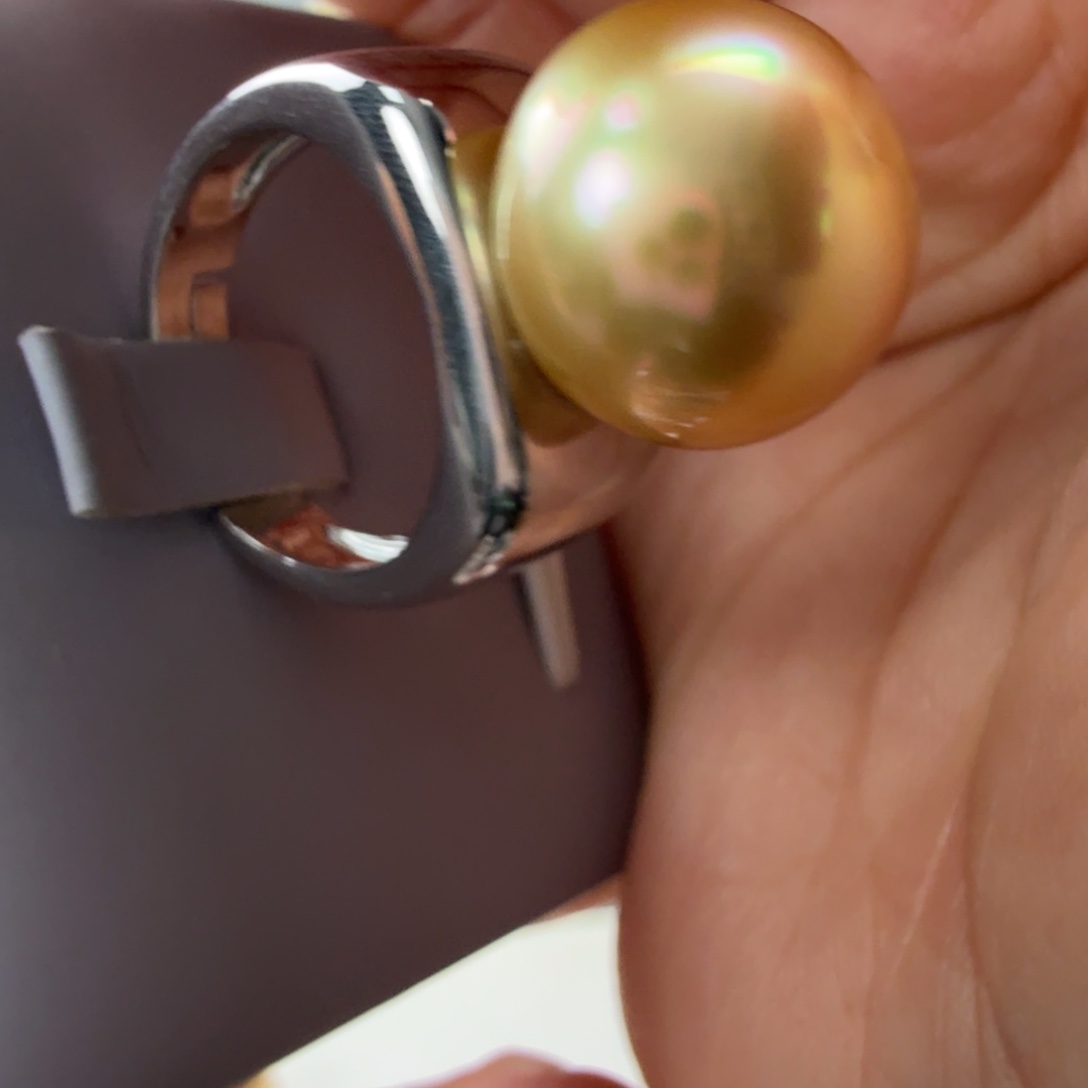 银S925镶嵌海水珍珠戒指