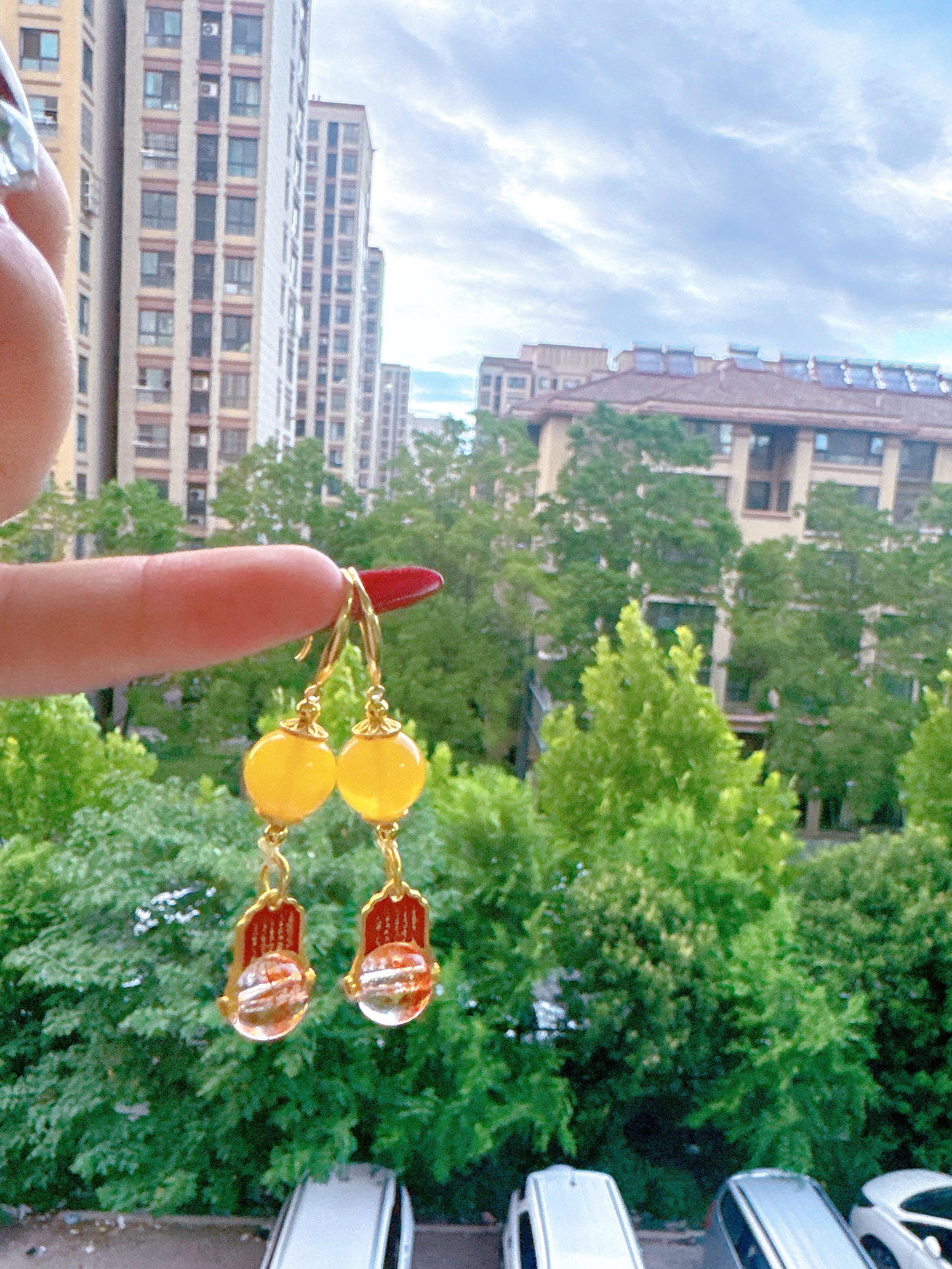 【莹莹专属】天然蜜蜡耳钩 m4980