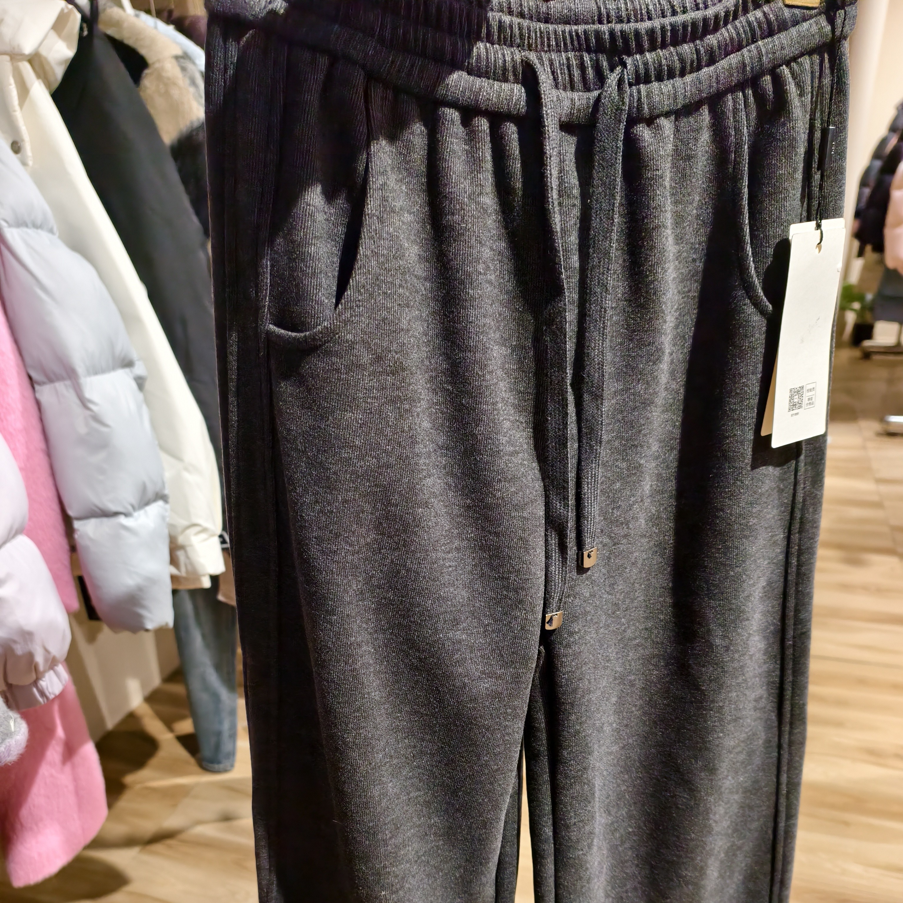 MM高腰显瘦糯米裤女秋冬新款垂感阔腿休闲直筒长裤