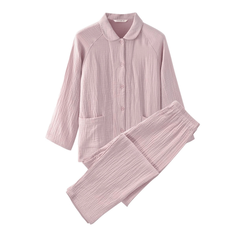 【女款2026款气囊四层纱】全棉纯棉爆款保暖秋冬长袖居家套装睡衣