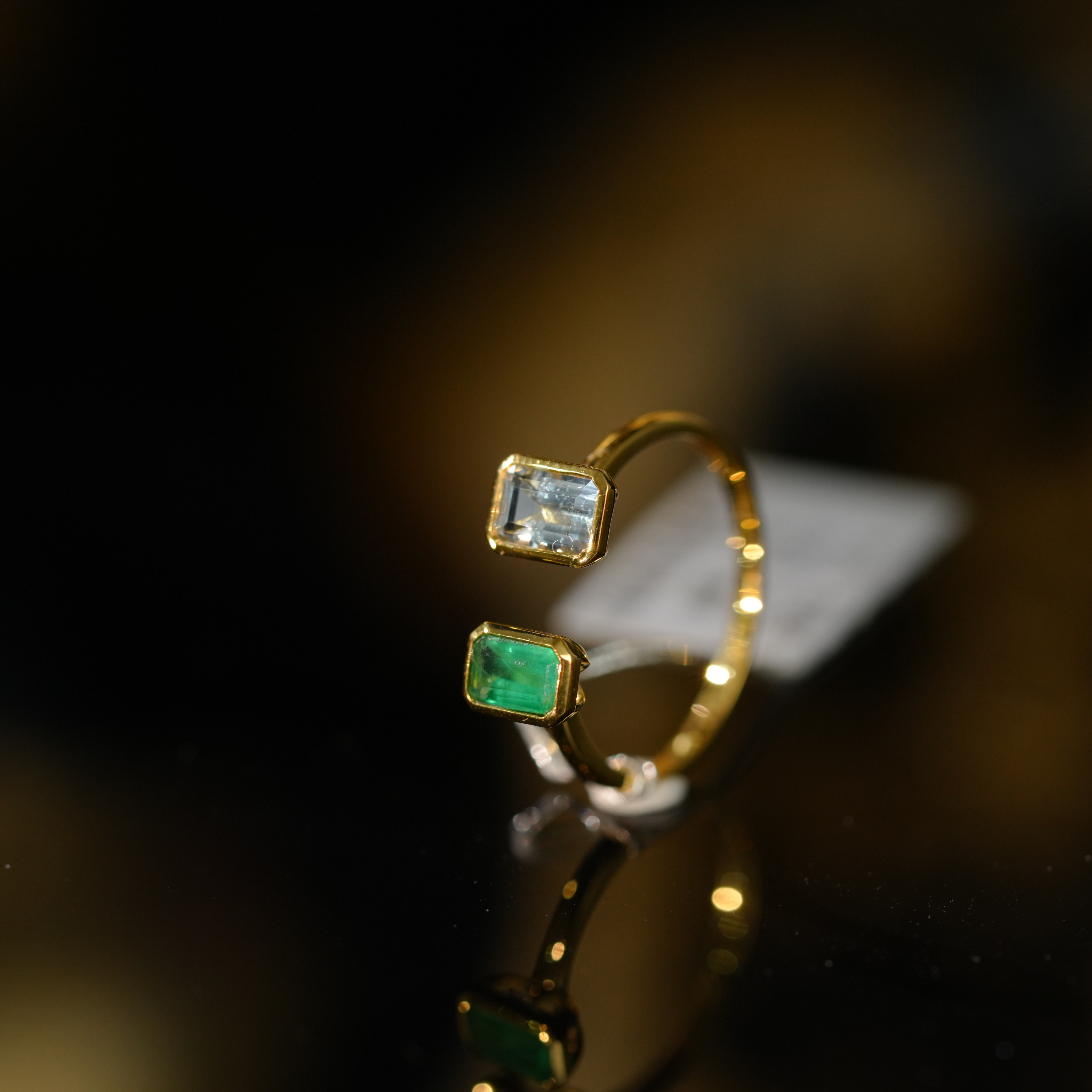 【初见珠宝】18K金祖母绿戒指1-1C11X9【多样性发一件】