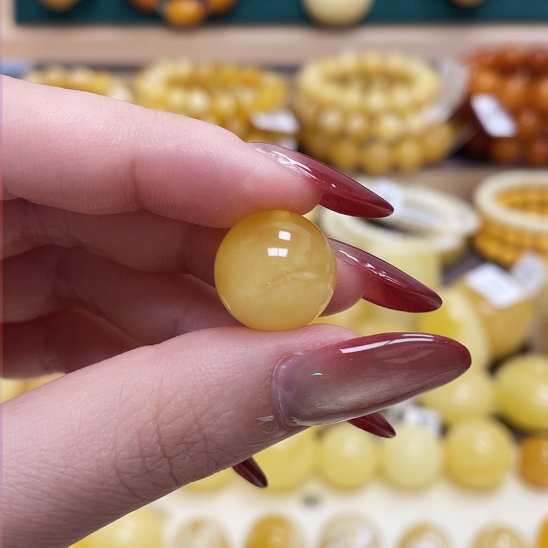 蜜蜡未镶嵌珠宝奇石15mm圆珠