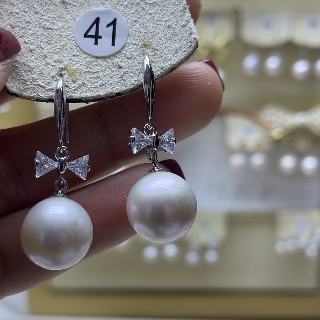 淡水珍珠耳饰银S925镶嵌