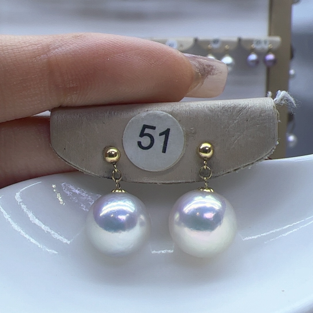 淡水珍珠耳饰18K金镶嵌