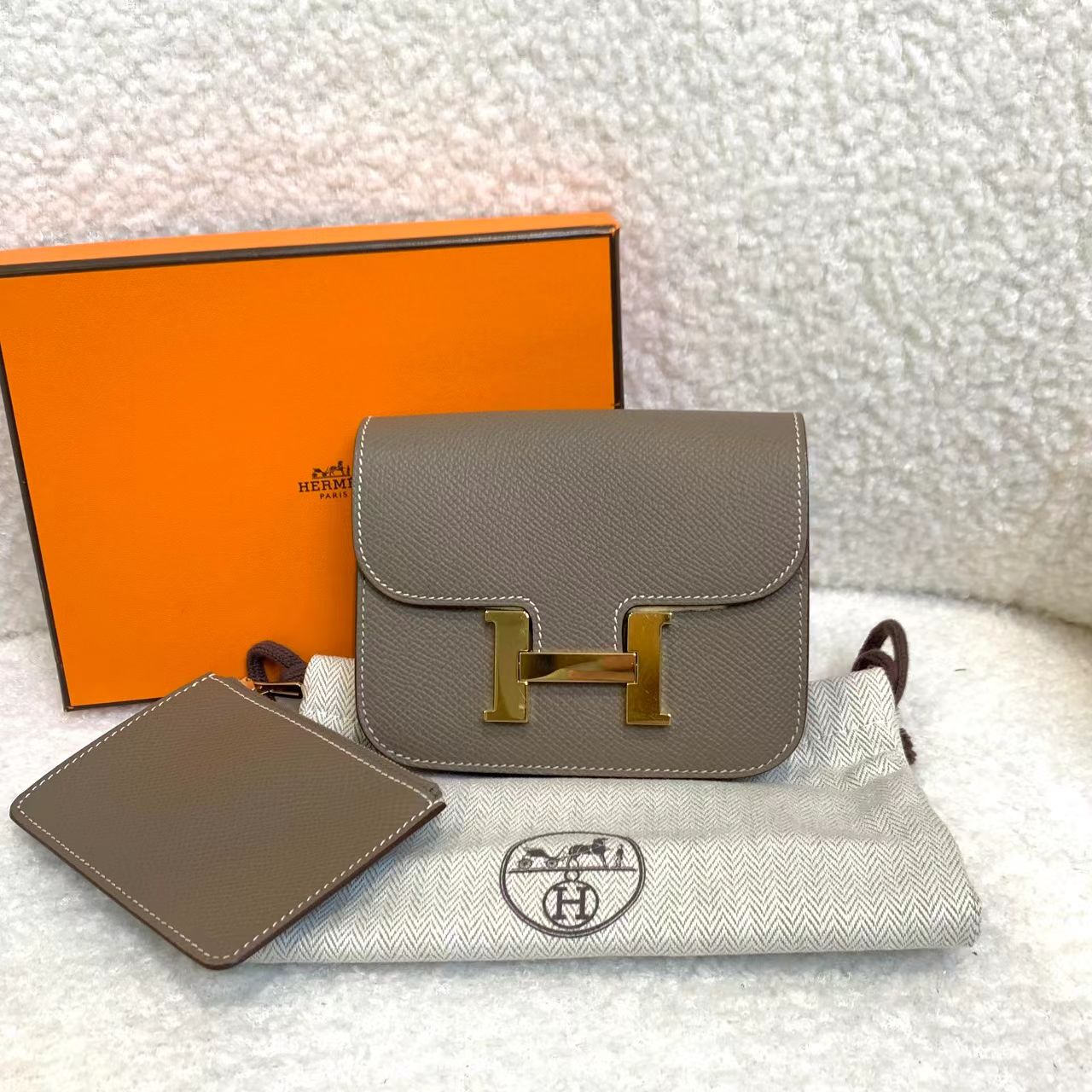99新 Hermes/爱马仕 壹臻/大象灰金扣康康slim u刻/ 41065942