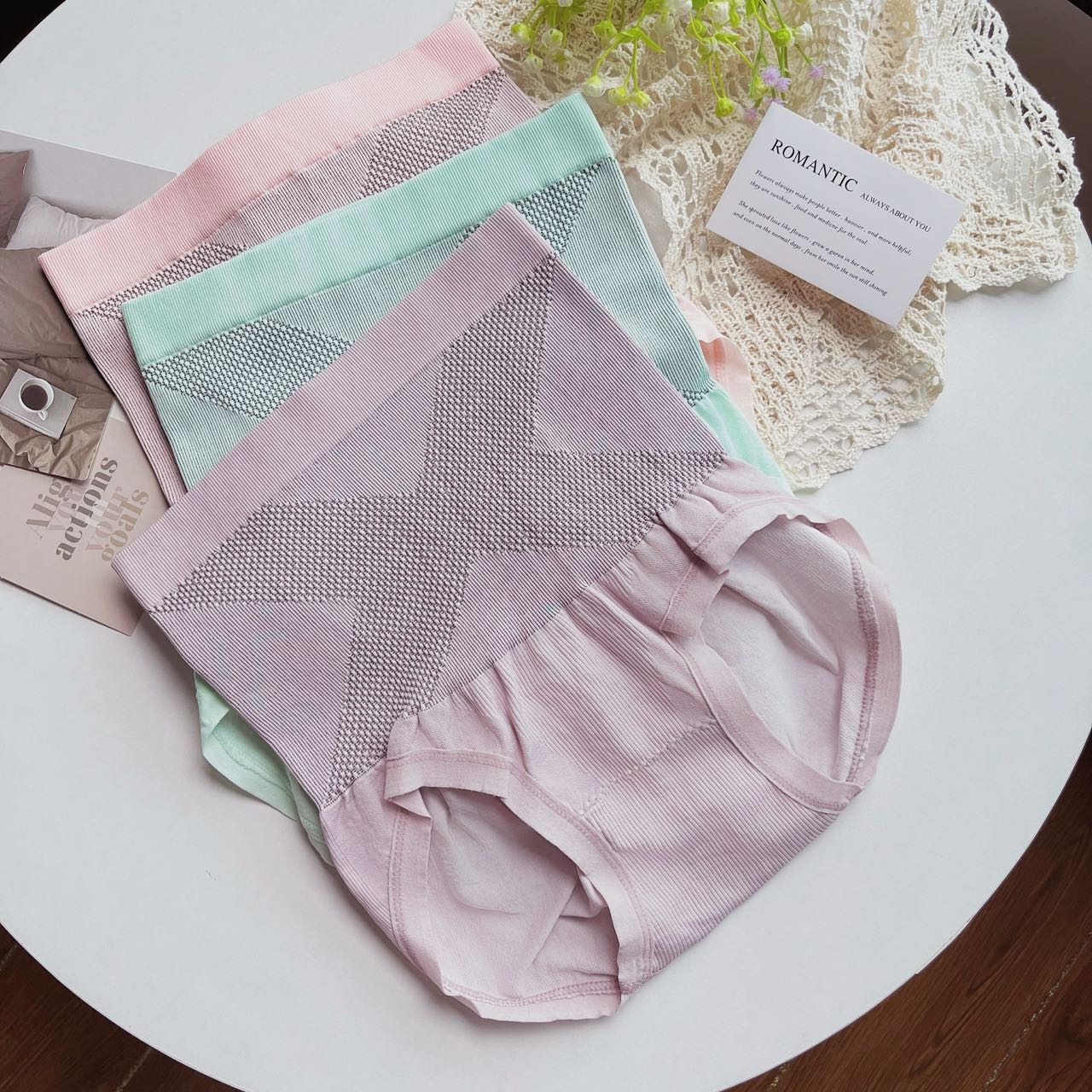 【三条装】高腰收腹黑绷带艾草温变底裆高腰无痕提臀舒适大码