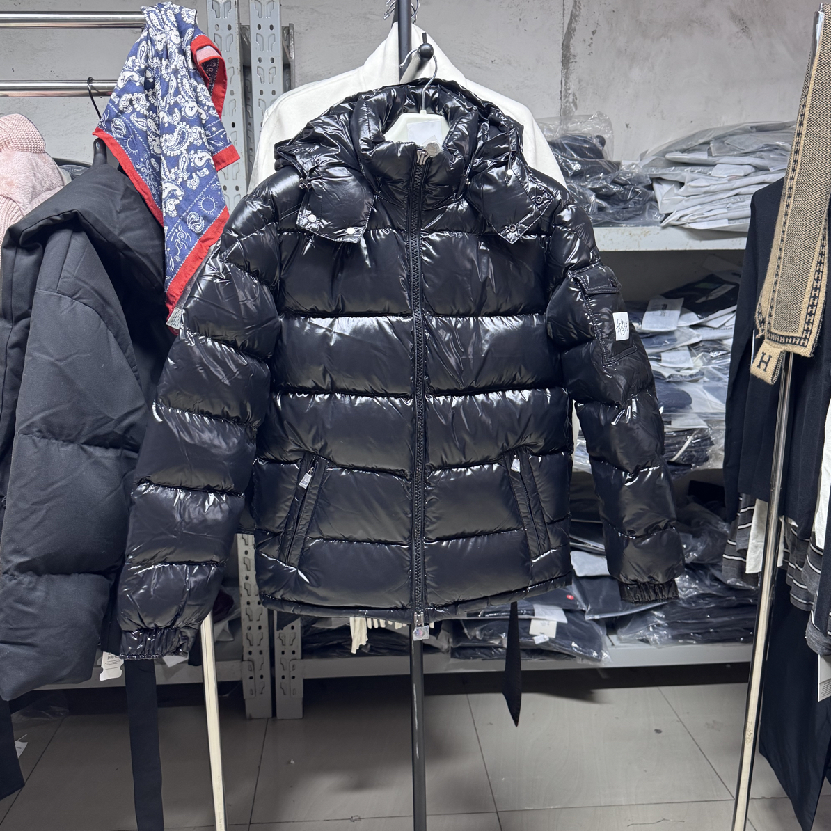 情侣款连帽加厚保暖白鹅绒可拆卸帽子