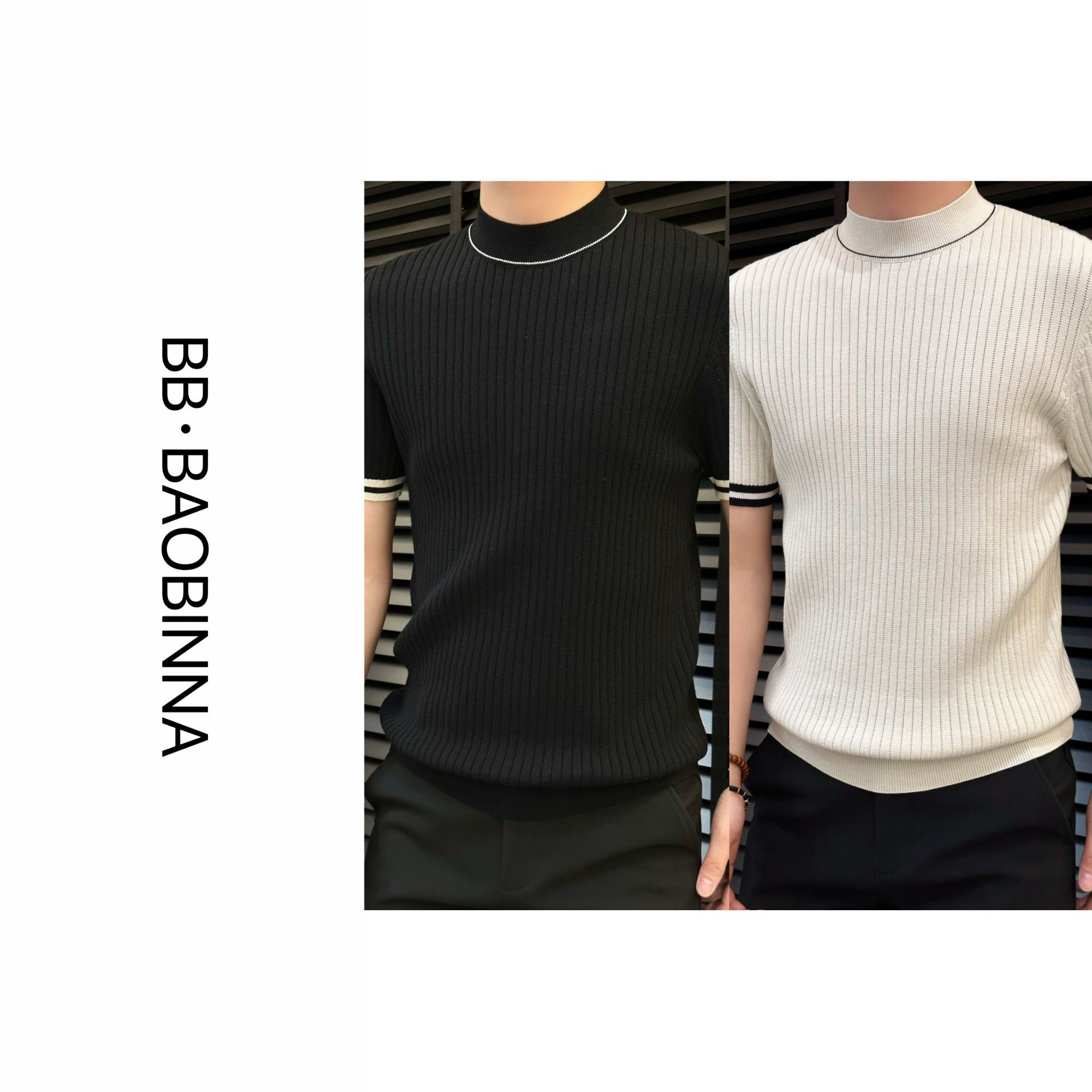 小野· 男装 | 品质推荐‘男士时尚莱赛尔羊毛混纺短袖针织衫88590