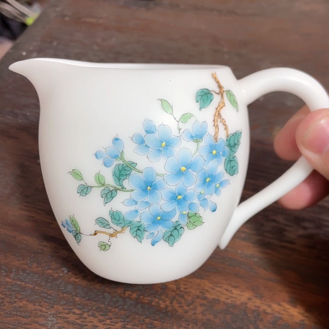 冰种素烧手绘公道杯