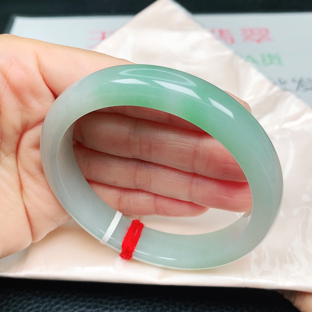 未镶嵌手镯翡翠冰胶绿34