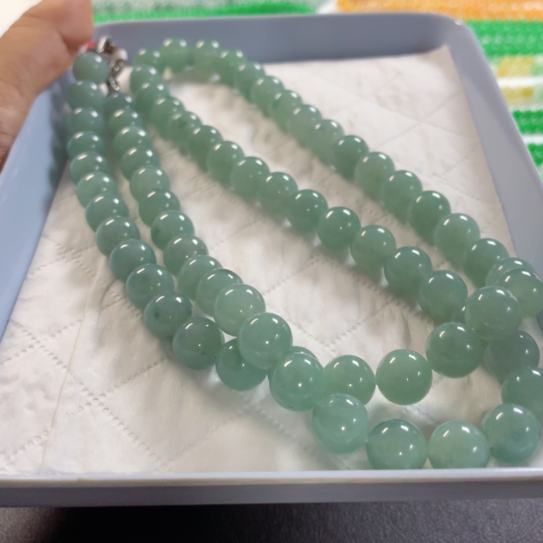 翡翠未镶嵌颈饰项链