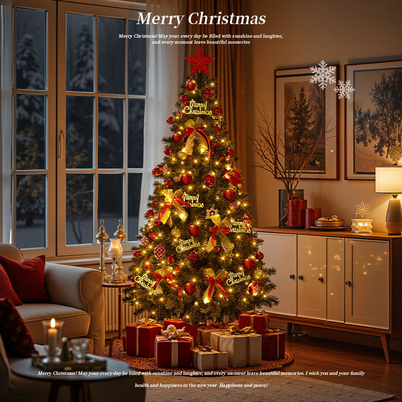 圣诞树家用客厅落地摆件2025圣诞节ins风装饰diy挂件套餐装饰布置