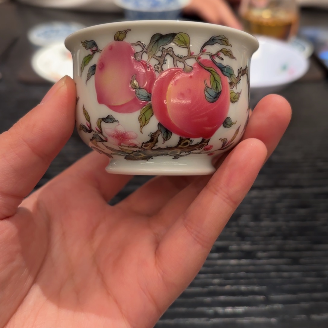 摆件心*景德镇宝蕴阁桃子炉式杯