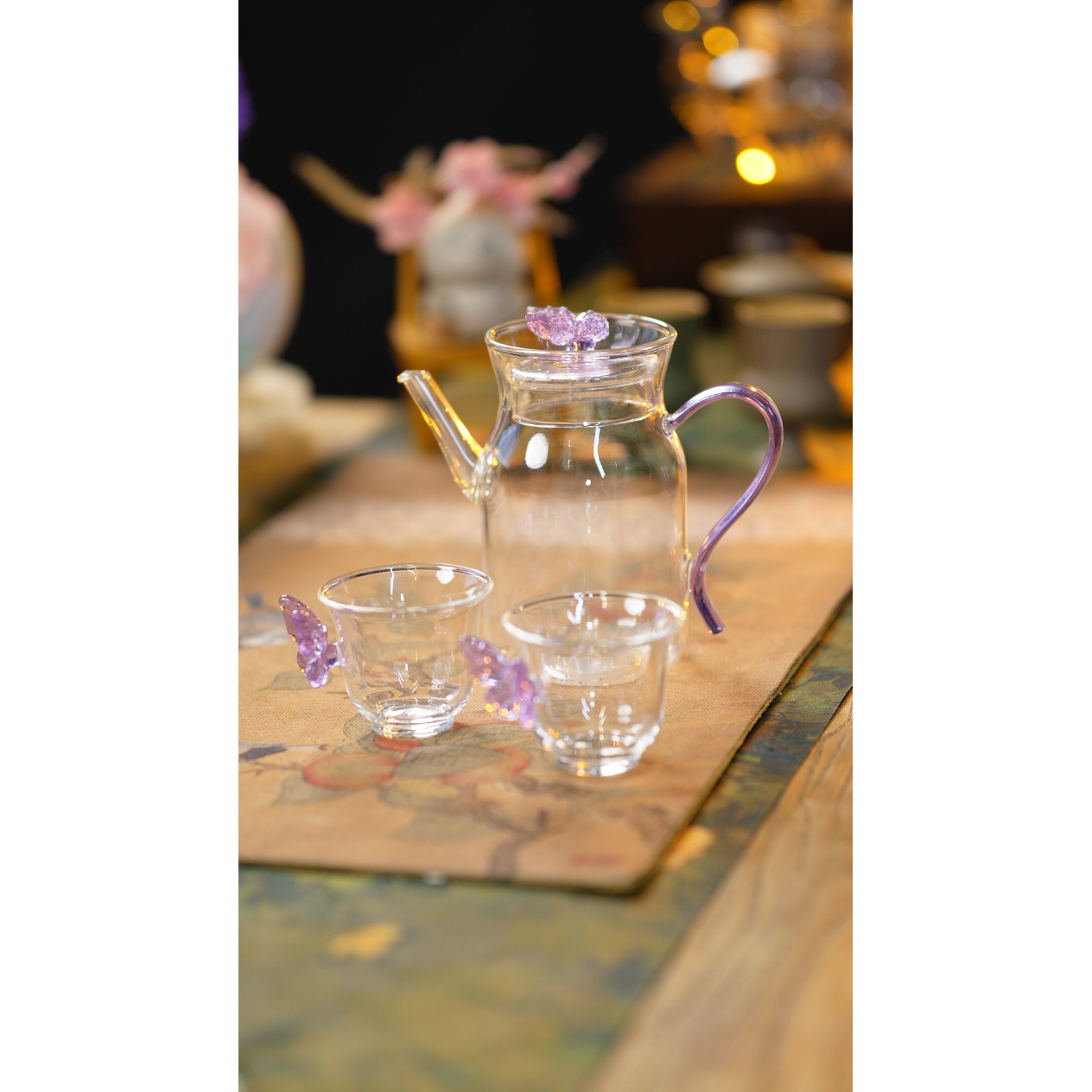 宋执壶茶具套组（紫色蝴蝶宋执壶1/2紫色蝴蝶杯）