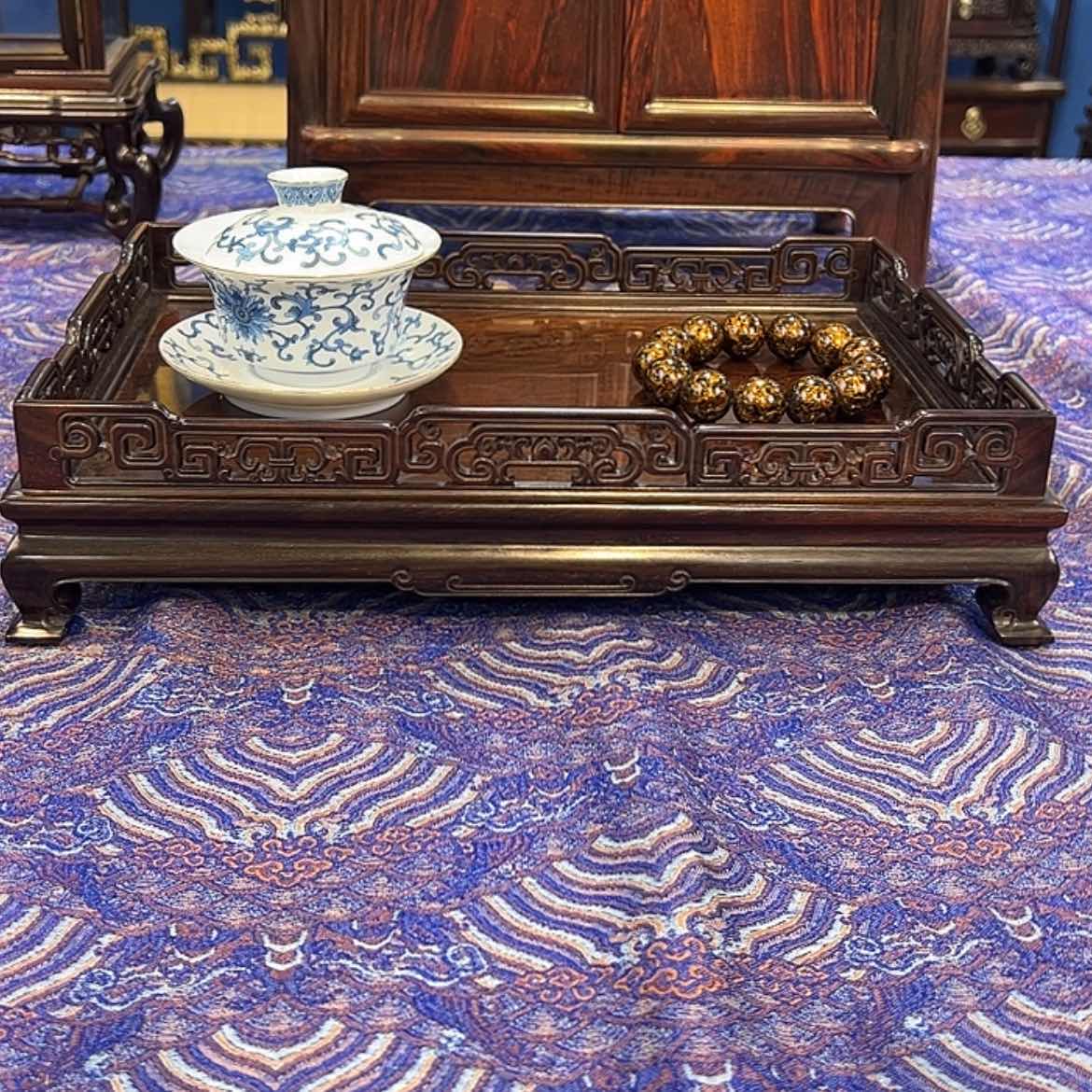 【闪购商品】红酸枝木类成套家具茶盘